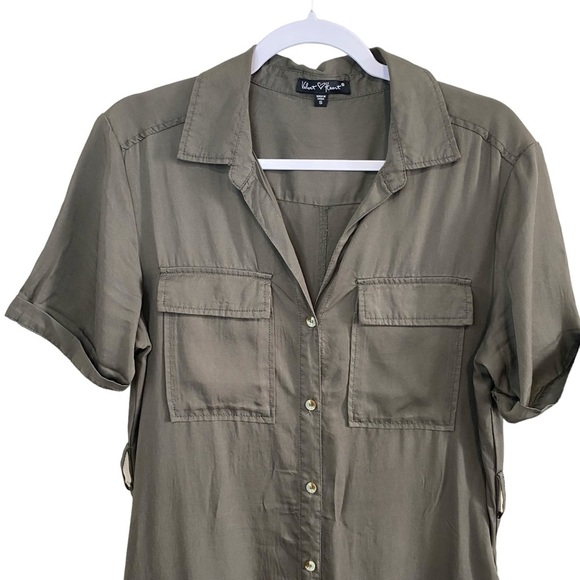 Velvet Heart - Cargo Green Maxi Shirt Dress - Small - Picture 5 of 11